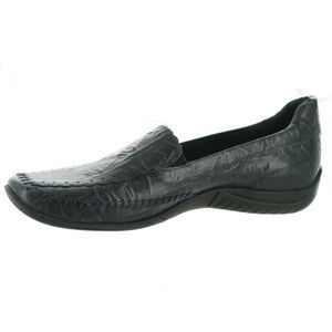 Walking Cradles ELITE Tyler Black Leather Slip-on Shoes Size 7